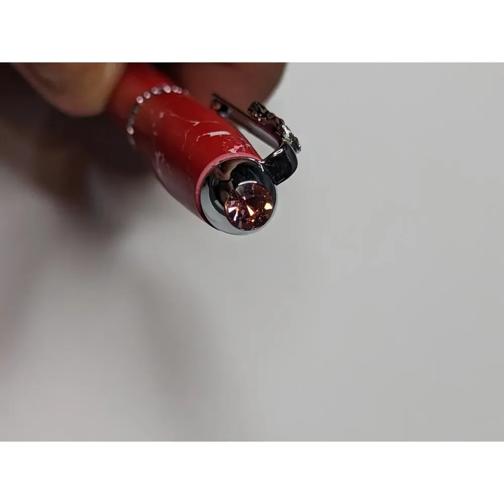 Breast Cancer Awareness Twist Pen Silver Finish Red Acrylic Body Hand Turned Pen
